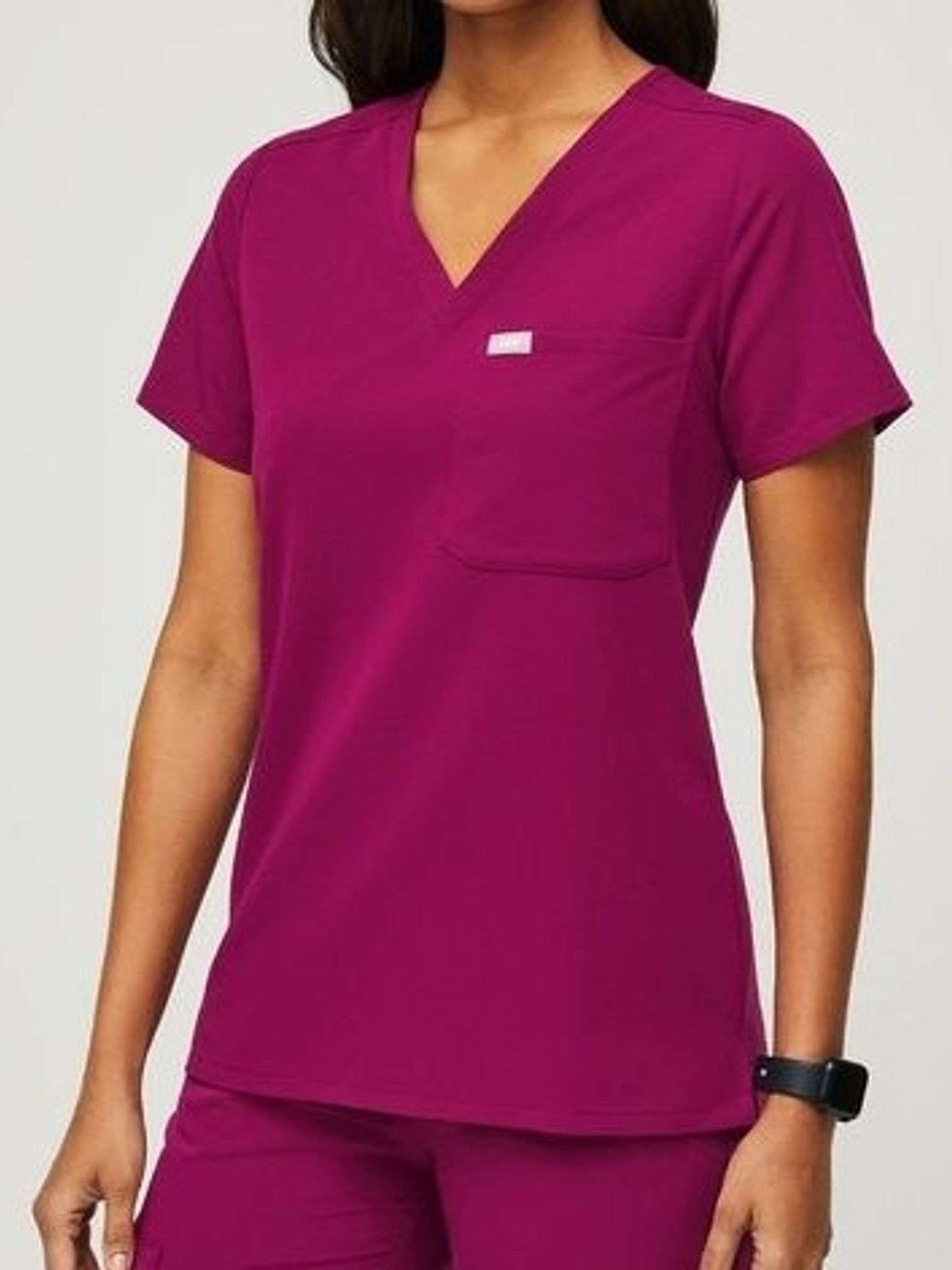Figs Scrub Top Catarina Deep Magenta Scrubs Healthcare Nurse Doctor Physio